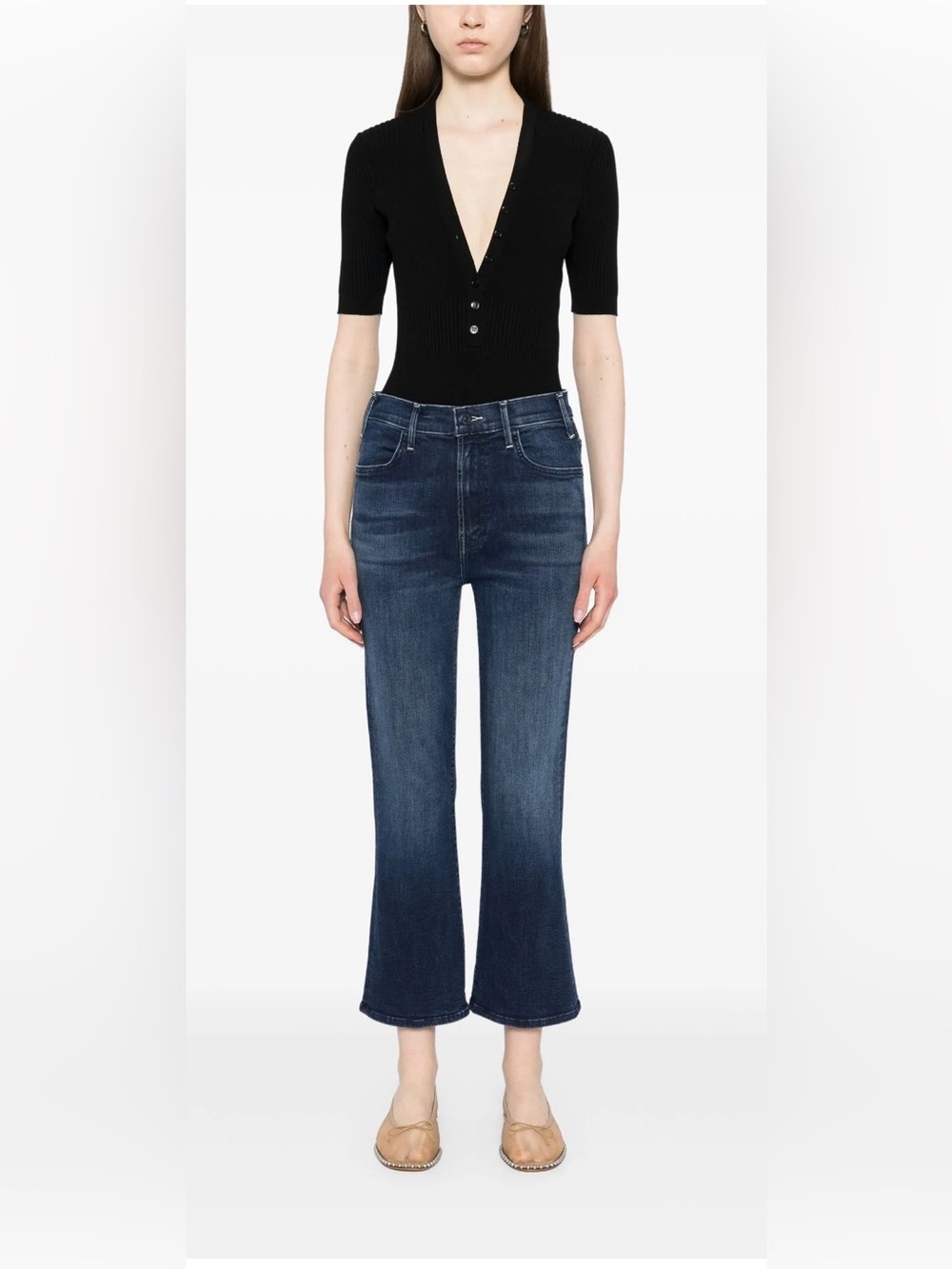MOTHER Lil Hustler High-Rise Ankle Jeans Heirloom Wash 28P